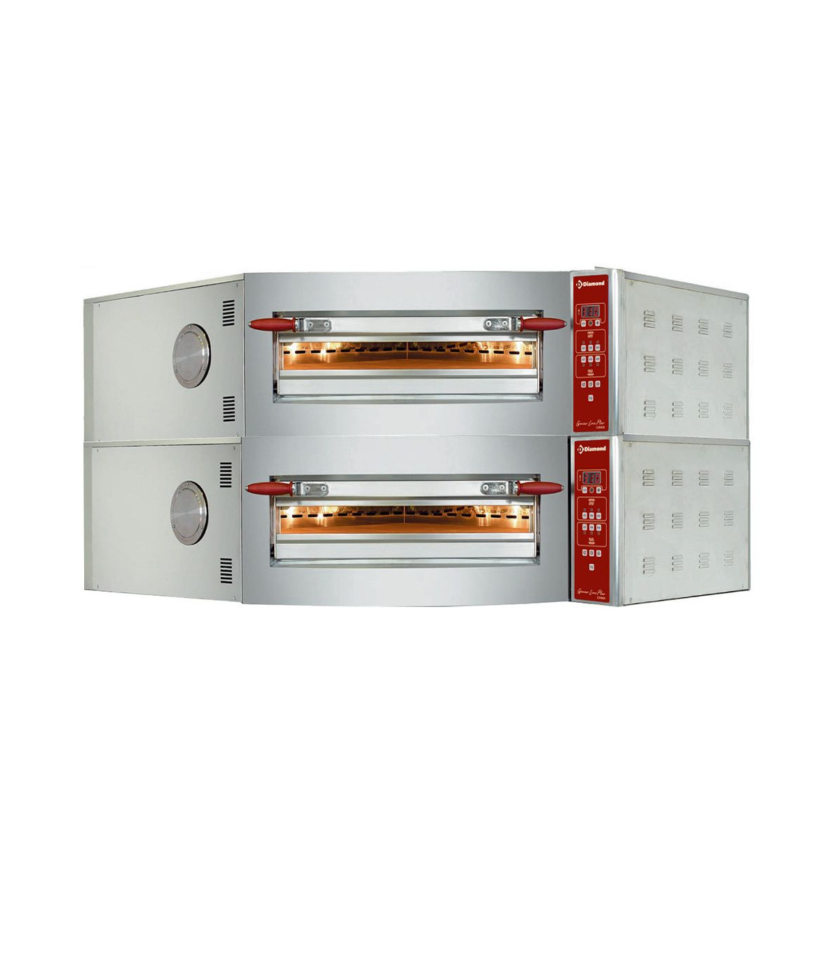 FOUR ELECTRIQUE D'ANGLE 2 CHAMBRES 2X8 PIZZAS Ø350MM DIAMOND dans FOUR PIZZA