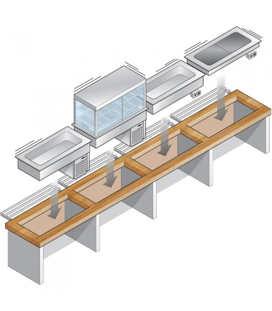 ELEMENT CUVE BAIN-MARIE 3GN1/1 DIAMOND dans ENCASTRABLE