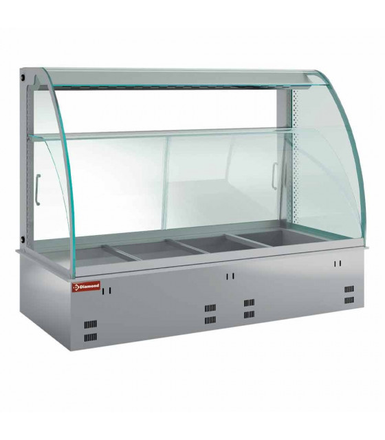 ELEMENT VITRINE CHAUFFANTE HUMIDIFIEE VENTILEE 2XGN1/1 DIAMOND dans ENCASTRABLE