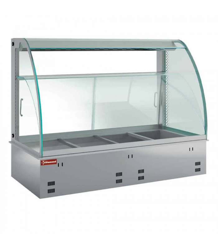 ELEMENT VITRINE CHAUFFANTE HUMIDIFIEE VENTILEE 4XGN1/1 DIAMOND dans ENCASTRABLE