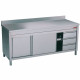 TABLE SUR ARMOIRE NEUTRE ET 3 TIROIRS A DROITE + BORD ARRIERE 160CM DIAMOND