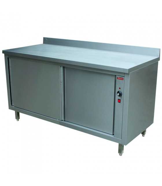 TABLE ARMOIRE CHAUFFANTE AVEC PORTES COULISSANTES + BORD ARRIERE 200CM DIAMOND dans CHAUFFE ASSIETTES
