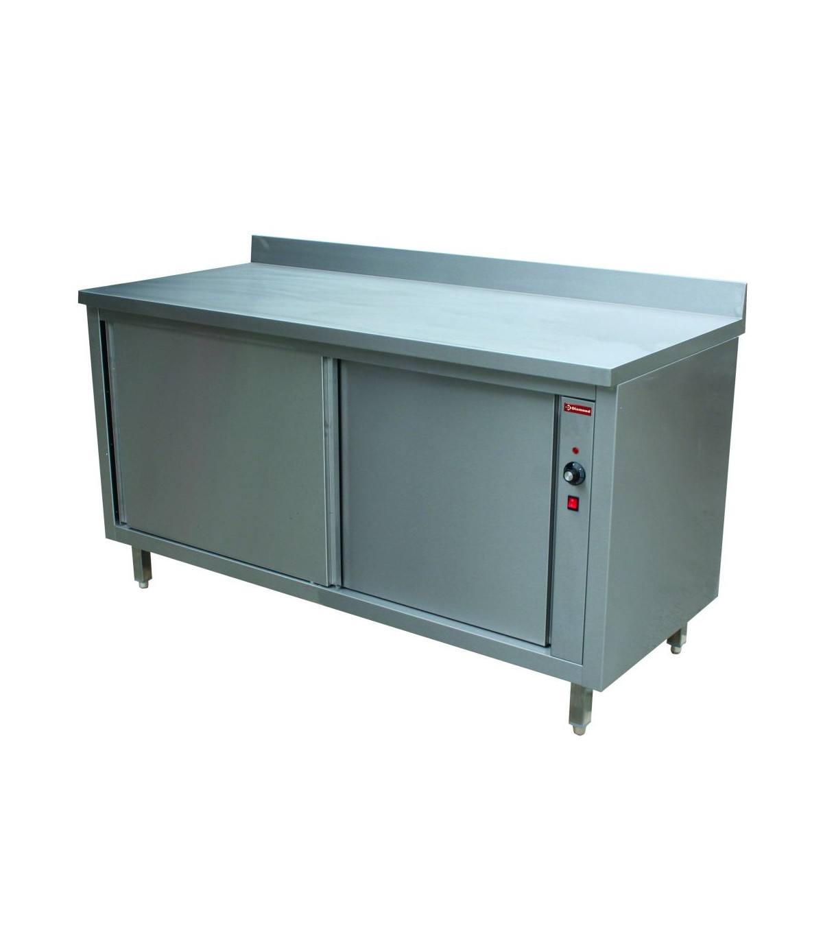 TABLE ARMOIRE CHAUFFANTE AVEC PORTES COULISSANTES + BORD ARRIERE 200CM DIAMOND dans CHAUFFE ASSIETTES
