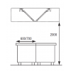 HOTTE CENTRALE "KUBO" 12A FILTRE INOX LABYRINTHE 3000MM DIAMOND dans HOTTE