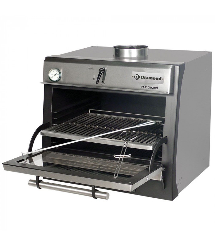 FOUR-BBQ A CHARBON GN 1/1 (60 KG/H)/INOX DIAMOND dans BARBECUE