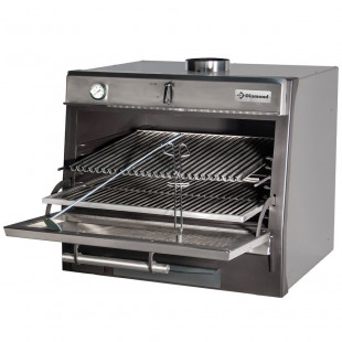 FOUR-BBQ A CHARBON GN1/1 + GN2/4 (75KG/H) INOX DIAMOND dans BARBECUE