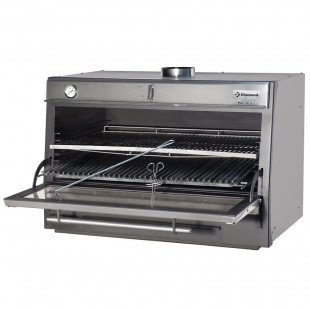 FOUR-BBQ A CHARBON GN2/1+ GN1/1 (150KG/H) INOX DIAMOND dans BARBECUE