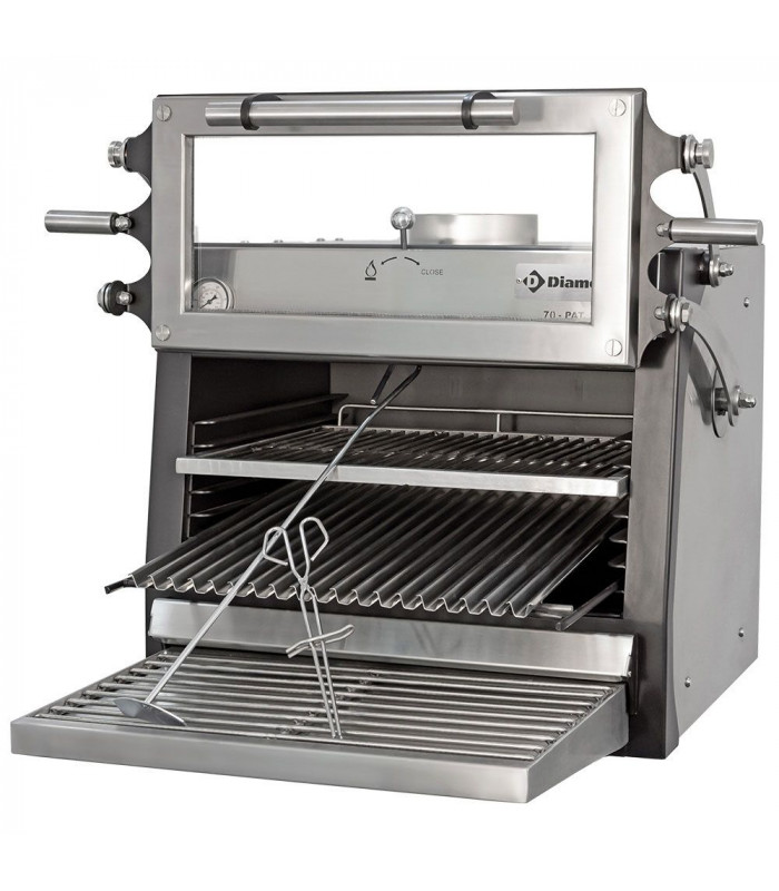 FOUR-BBQ A CHARBON GN1/1 (60 KG/H)/INOX DIAMOND dans BARBECUE