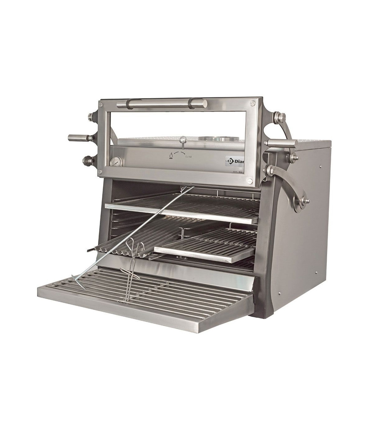 FOUR-BBQ A CHARBON GN1/1 + GN2/4 (75KG/H) DIAMOND dans BARBECUE