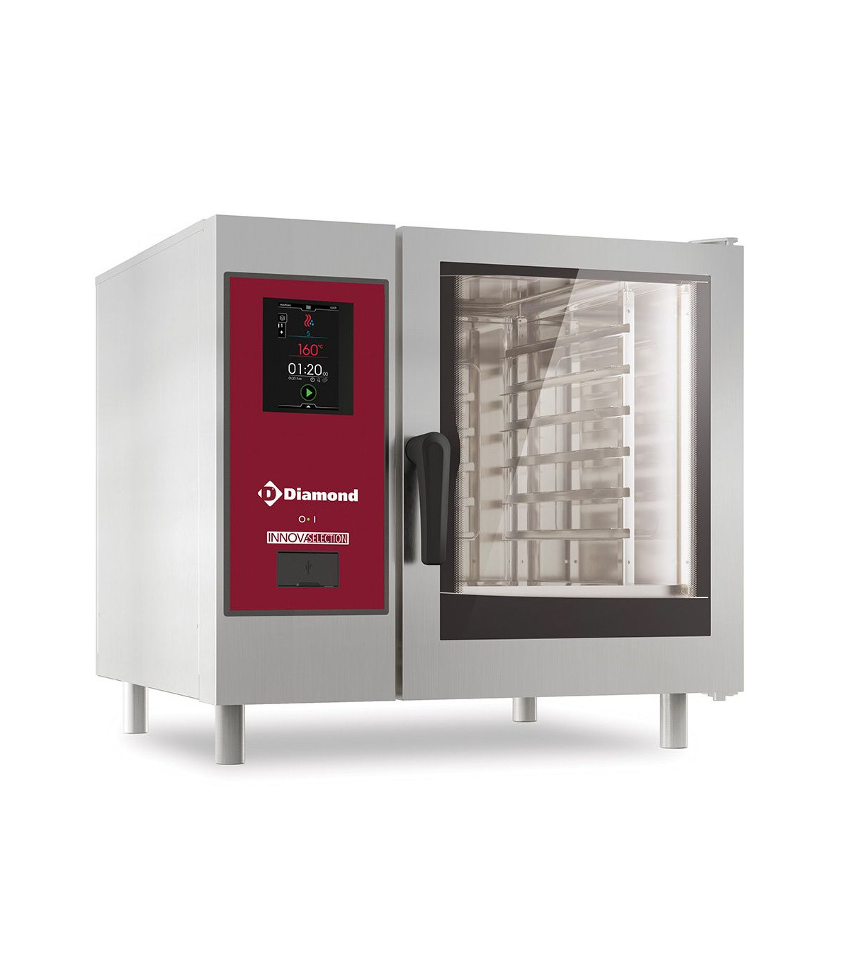 FOUR ELECTRIQUE TACTILE VAPEUR DIRECT - CONVECTION 6GN1/1 + CLEANING DIAMOND dans FOUR VAPEUR