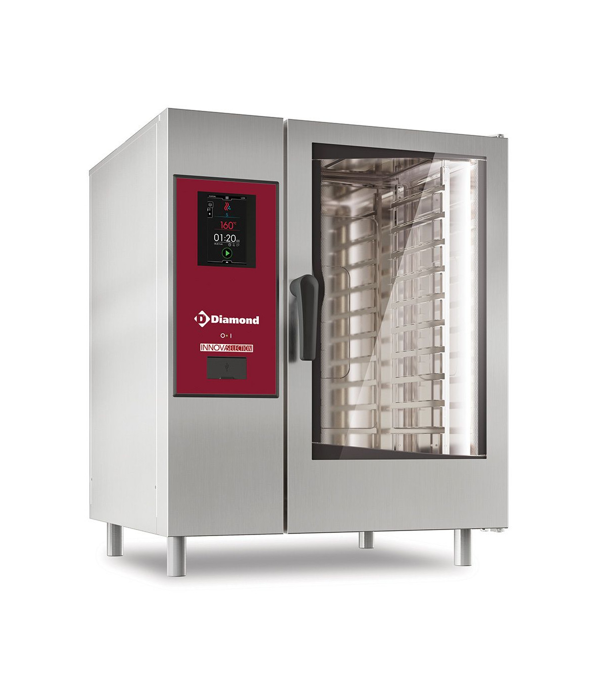FOUR ELECTRIQUE TACTILE VAPEUR DIRECT - CONVECTION 10GN1/1 + CLEANING 230V/3 DIAMO dans FOUR VAPEUR
