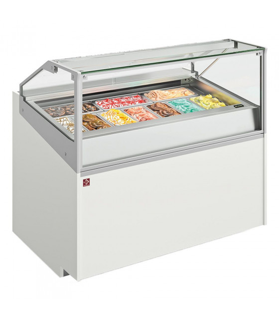 COMPTOIR A CREME GLACEE 10 BACS INOX 360X165 DIAMOND dans COMPTOIR A GLACES