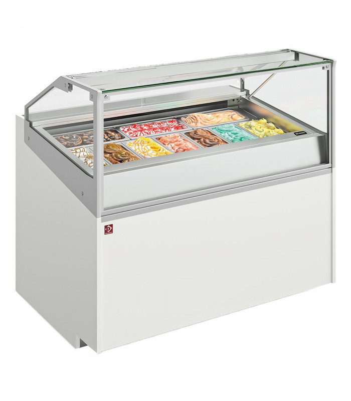 COMPTOIR A CREME GLACEE 10 BACS INOX 360X165 DIAMOND dans COMPTOIR A GLACES