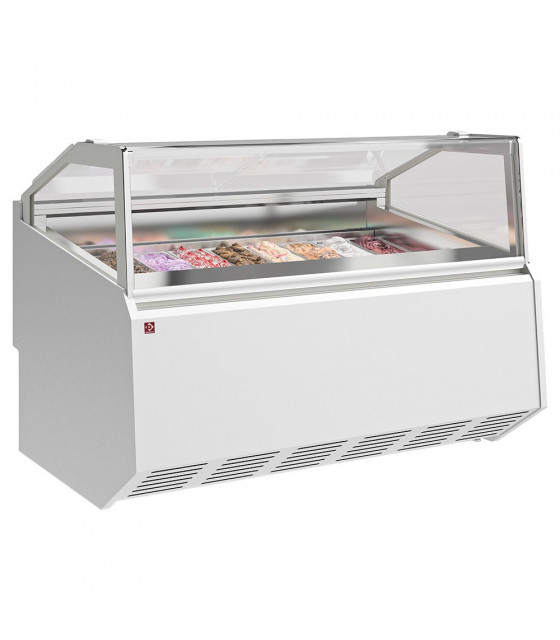 COMPTOIR A CREME GLACEE 12 BACS INOX 360X165 DIAMOND dans COMPTOIR A GLACES