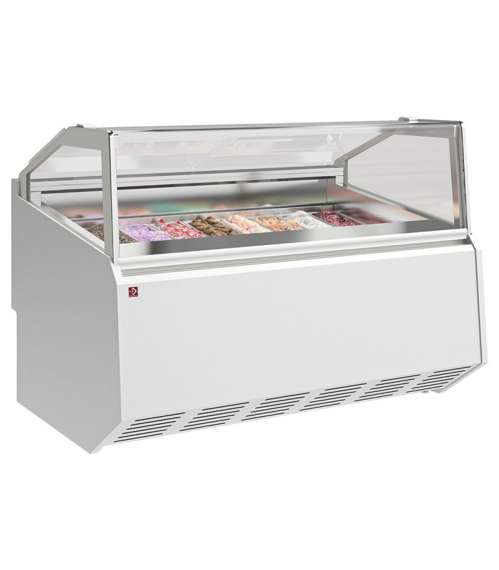 COMPTOIR A CREME GLACEE 18 BACS INOX 360X165 DIAMOND dans COMPTOIR A GLACES