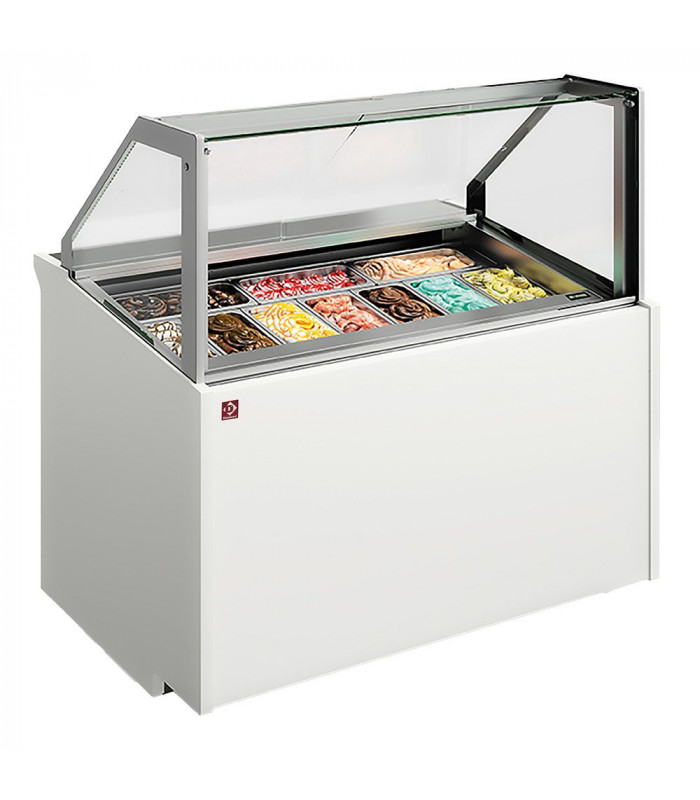 COMPTOIR A CREME GLACEE 13 BACS INOX 360X165 DIAMOND dans COMPTOIR A GLACES