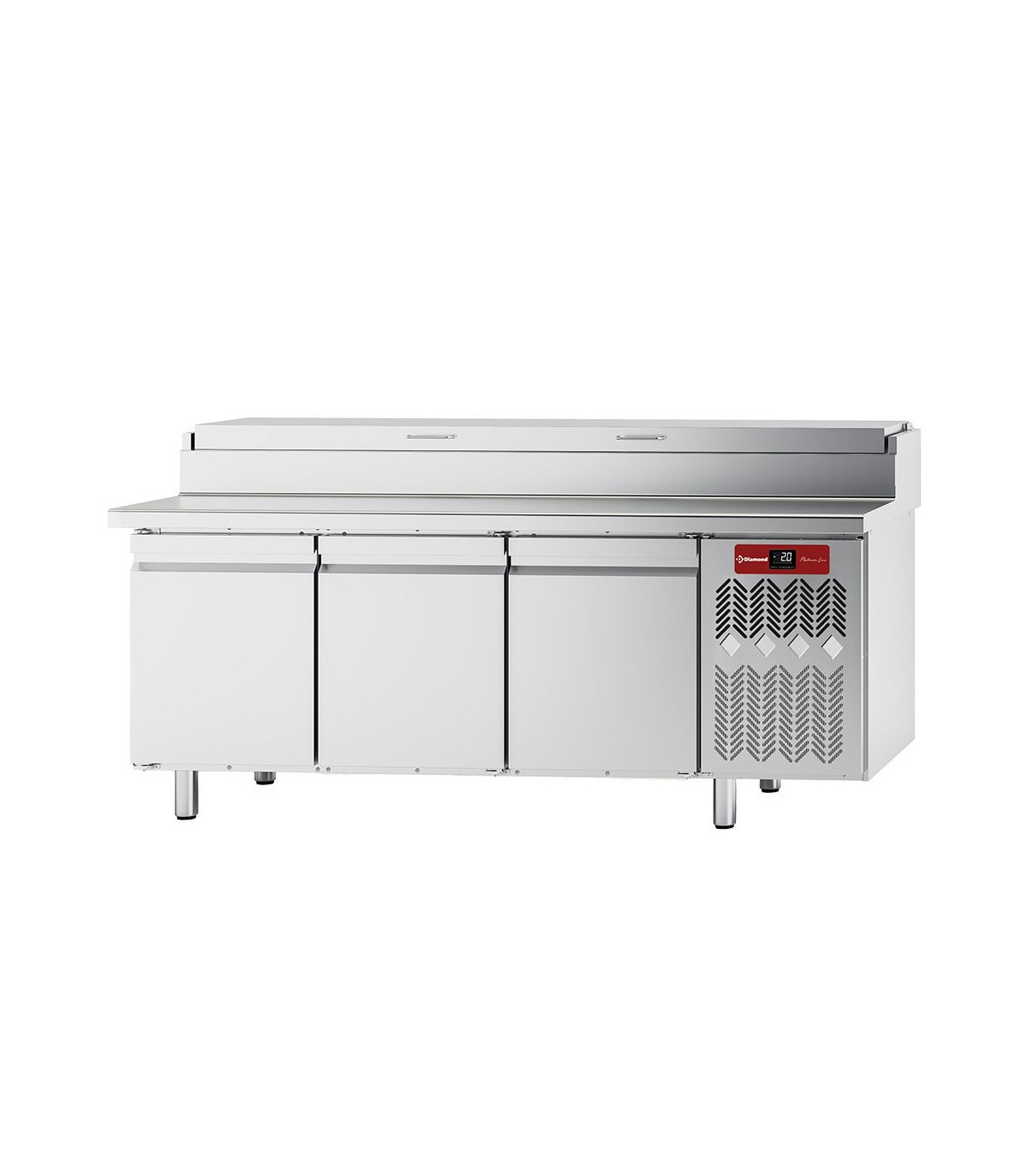 TABLE FRIGORIFIQUE VENTILEE 3 PORTES EN 600X400 STRUCTURE REFRIGEREE GN10X1/3 DIAMOND dans SALADETTE