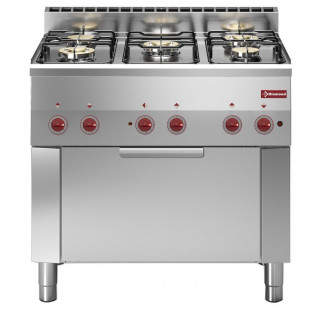 FOURNEAU 5 FEUX GAZ ET FOUR CONVECTION ELECTRIQUE GN1/1 DIAMOND dans GAZ