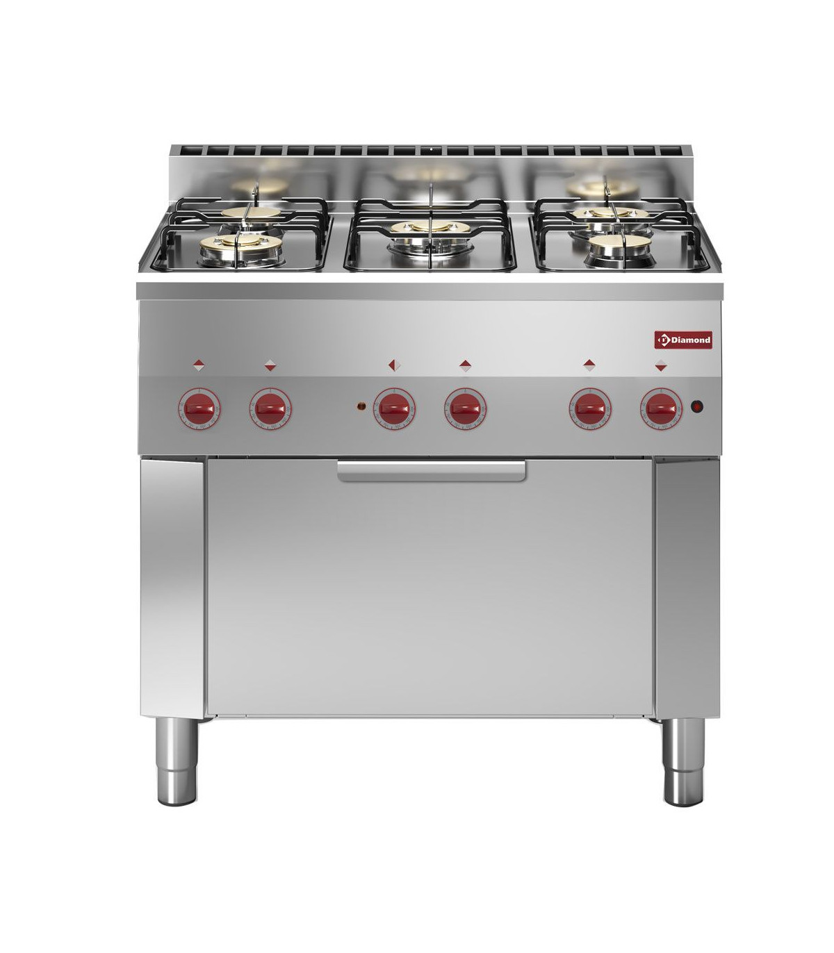 FOURNEAU 5 FEUX GAZ ET FOUR CONVECTION ELECTRIQUE GN1/1 DIAMOND dans GAZ