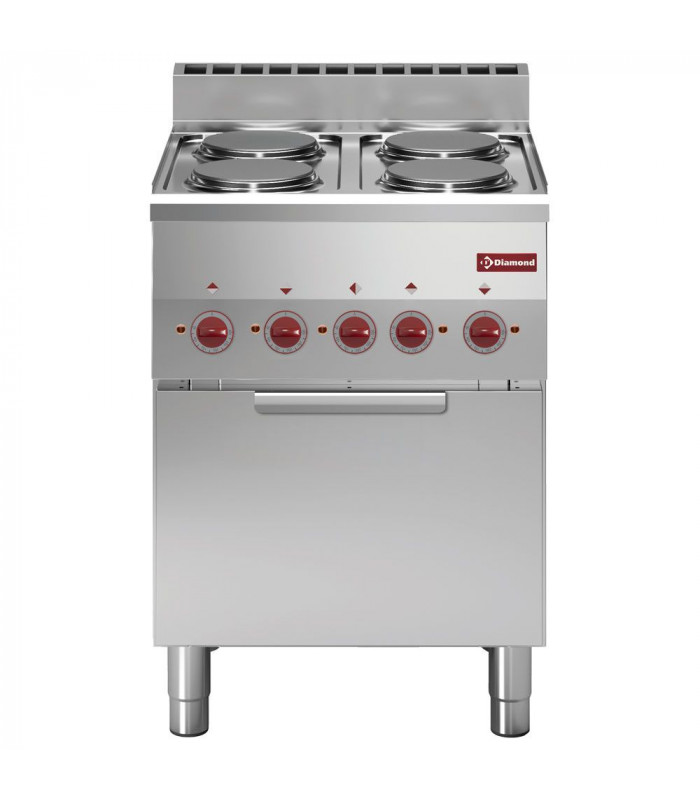 FOURNEAU 4 PLAQUES ET FOUR CONVECTION ELECTRIQUE GN2/3 DIAMOND dans ELECTRIQUE