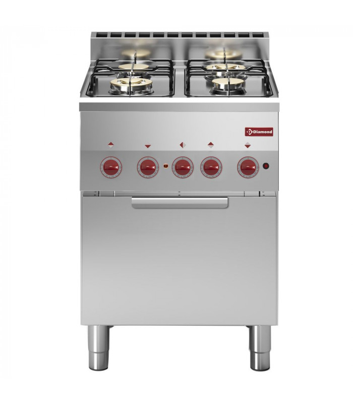 FOURNEAU 4 FEUX GAZ ET FOUR CONVECTION ELECTRIQUE GN2/3 DIAMOND dans GAZ