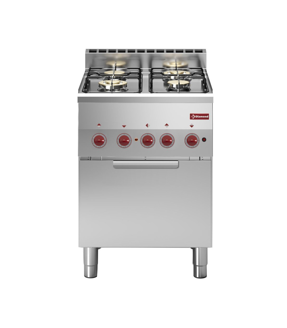 FOURNEAU 4 FEUX GAZ ET FOUR CONVECTION ELECTRIQUE GN2/3 DIAMOND dans GAZ