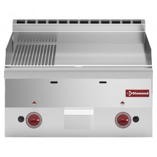 PLAQUE DE CUISSON GAZ SURFACE 2/3 LISSE ET 1/3 NERVUREE TOP DIAMOND dans PLAQUE A SNACKER