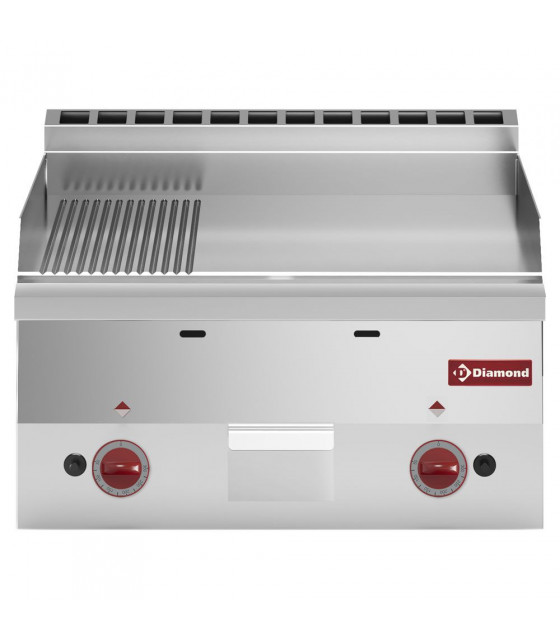 PLAQUE DE CUISSON GAZ SURFACE 2/3 LISSE ET 1/3 NERVUREE TOP DIAMOND dans PLAQUE A SNACKER