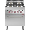 FOURNEAU GAZ 4 FEUX VIFS AVEC FOUR ELECTRIQUE A CONVECTION GN1/1 DIAMOND dans GAZ