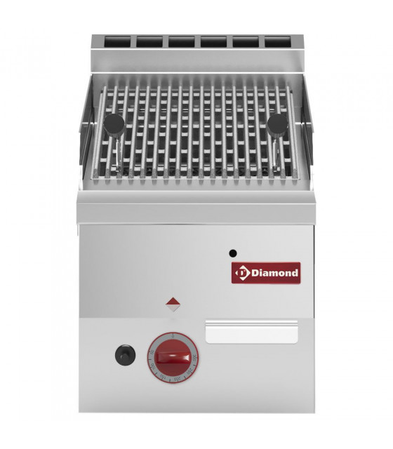 GRILL PIERRES DE LAVE GAZ AVEC GRILLE DE CUISSON EN FONTE TOP DIAMOND dans PIERRES DE LAVE