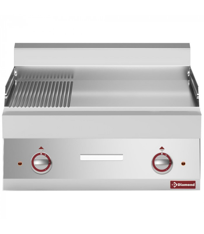 PLAQUE DE CUISSON ELECTRIQUE 2/3 LISSE ET 1/3 RAINUREE TOP DIAMOND dans PLAQUE A SNACKER