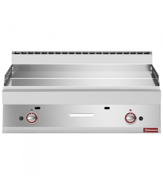 PLAQUE DE CUISSON GAZ EXTRA-LARGE SURFACE LISSE CHROME DUR DIAMOND dans PLAQUE A SNACKER