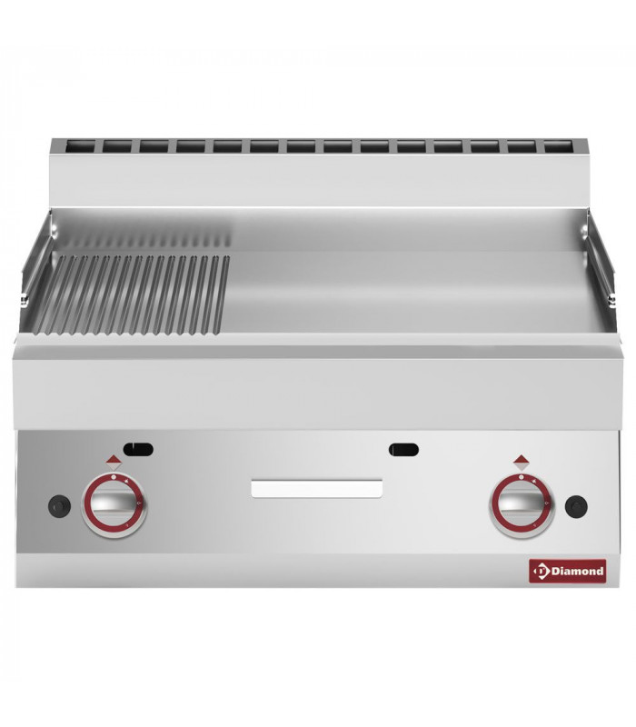 CUISSON GAZ 1/2LISSE 1/2 RAINUREE TOP DIAMOND dans PLAQUE A SNACKER