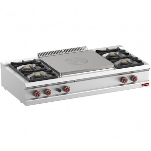 CUISINIERE 4 FEUX VIFS PLAQUE COUP DE FEU CENTRALE GAZ TOP DIAMOND dans GAZ