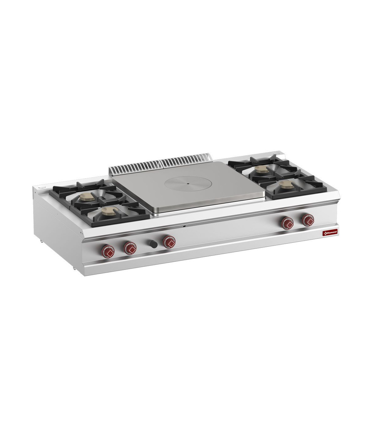 CUISINIERE 4 FEUX VIFS PLAQUE COUP DE FEU CENTRALE GAZ TOP DIAMOND dans GAZ