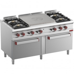 FOURNEAU GAZ 4 FEUX VIFS TAQUE COUP DE FEU CENTRALE 2 FOURS GAZ GN2/1 DIAMOND dans GAZ