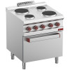 FOURNEAU 4 PLAQUES RONDES AVEC FOUR ELECTRIQUE GN2/1 ET GRILL DIAMOND dans ELECTRIQUE