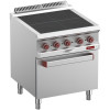 FOURNEAUX ELECTRIQUES 4 PLAQUES AFFLEURANTES SUR FOUR CONVECTION GN1/1 DIAMOND dans ELECTRIQUE