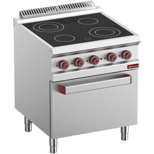 FOURNEAU VITROCERAMIQUE 4 ZONES FOUR GN2/1 ET GRILL ELECTRIQUE DIAMOND dans ELECTRIQUE