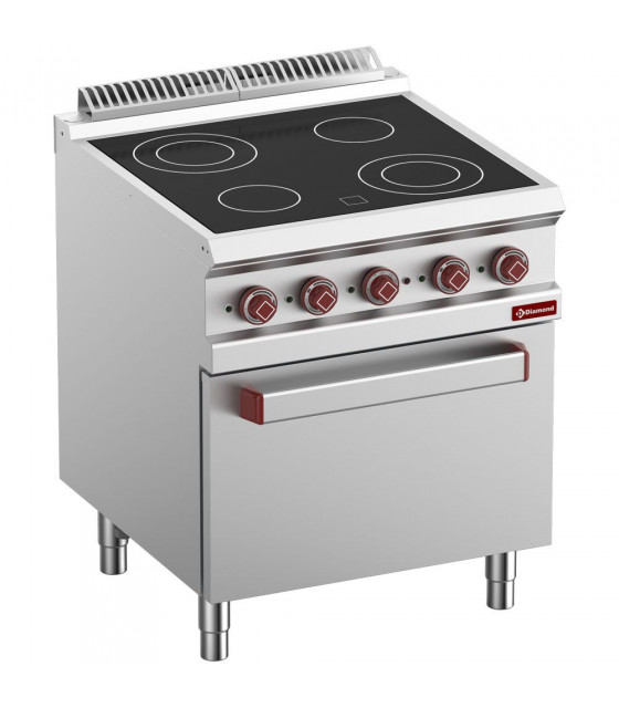 FOURNEAU VITROCERAMIQUE 4 ZONES FOUR GN2/1 ET GRILL ELECTRIQUE DIAMOND dans ELECTRIQUE