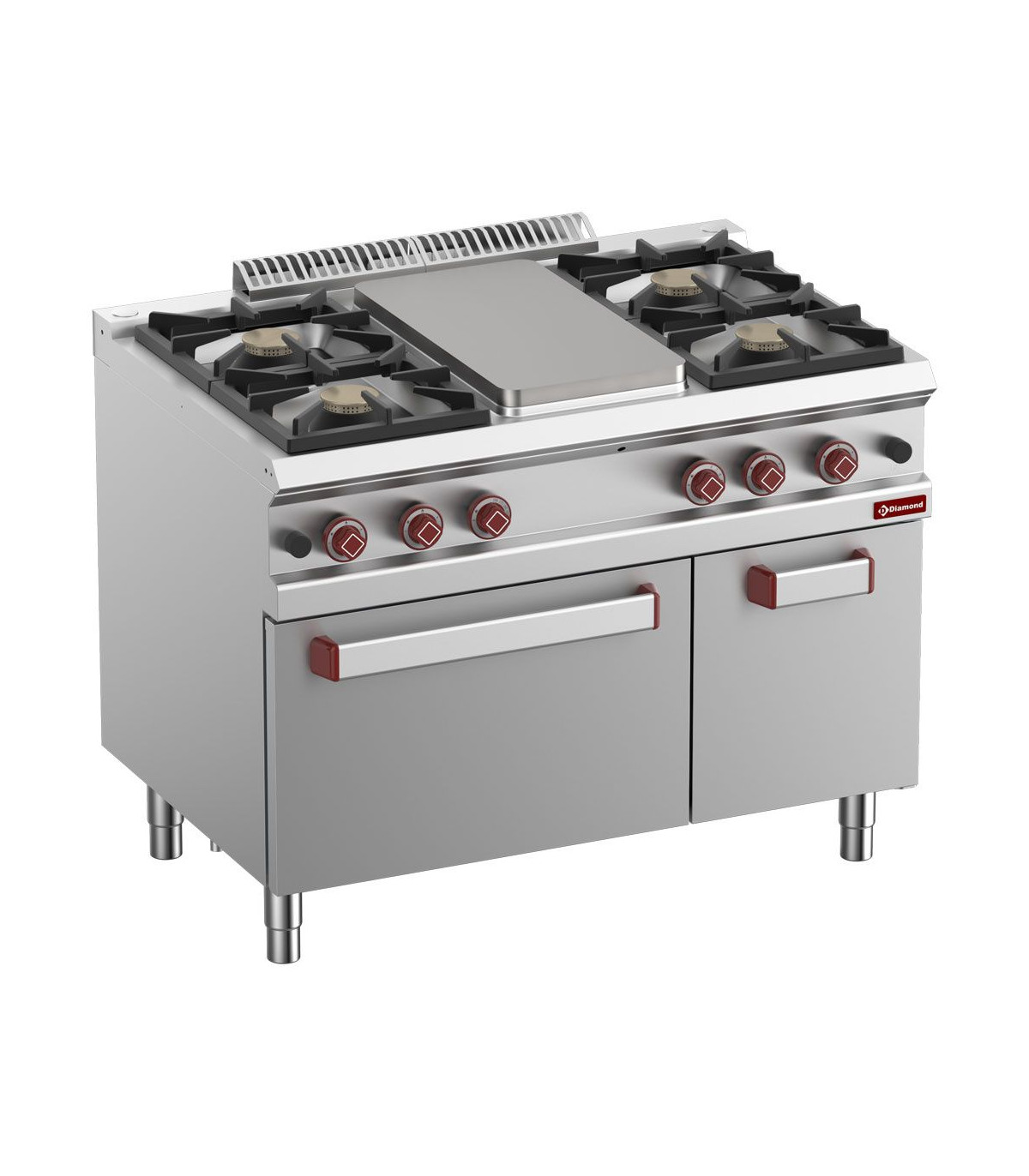 FOURNEAU 4 FEUX VIFS PLAQUE A MIJOTER FOUR GAZ GN2/1 ARMOIRE GN1/1 DIAMOND dans GAZ