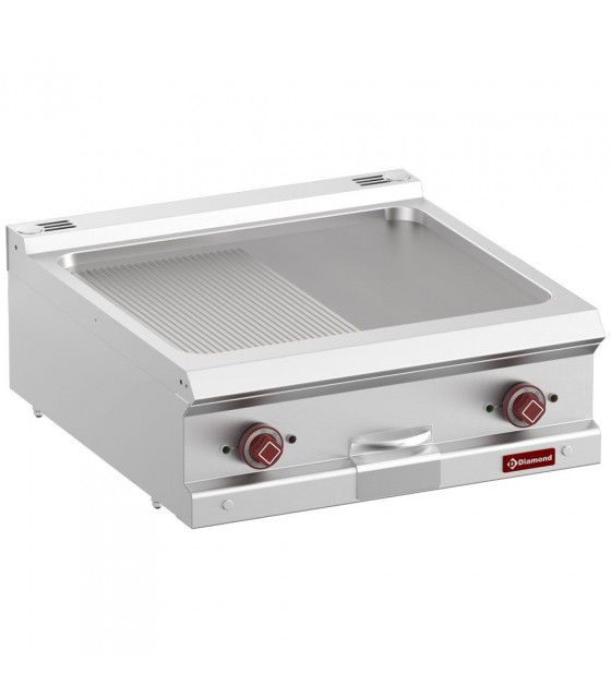 PLAQUE DE CUISSON ELECTRIQUE 1/2 LISSE 1/2 RAINUREE MODULE 1/1  TOP DIAMOND dans PLAQUE A SNACKER