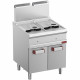 FRITEUSE GAZ 2 CUVES 14LT SUR ARMOIRE DIAMOND