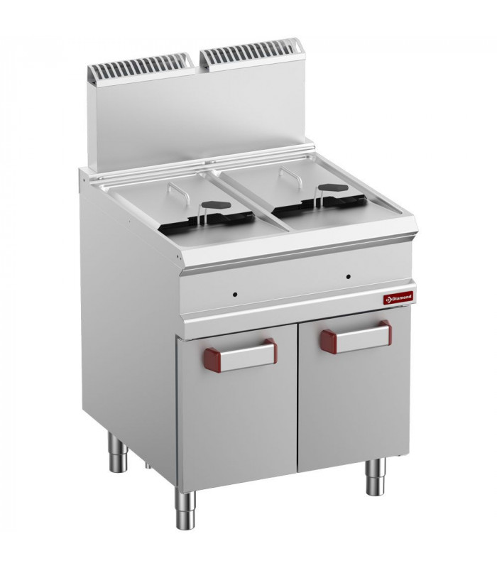 FRITEUSE GAZ 2 CUVES 14LT SUR ARMOIRE DIAMOND dans GAZ