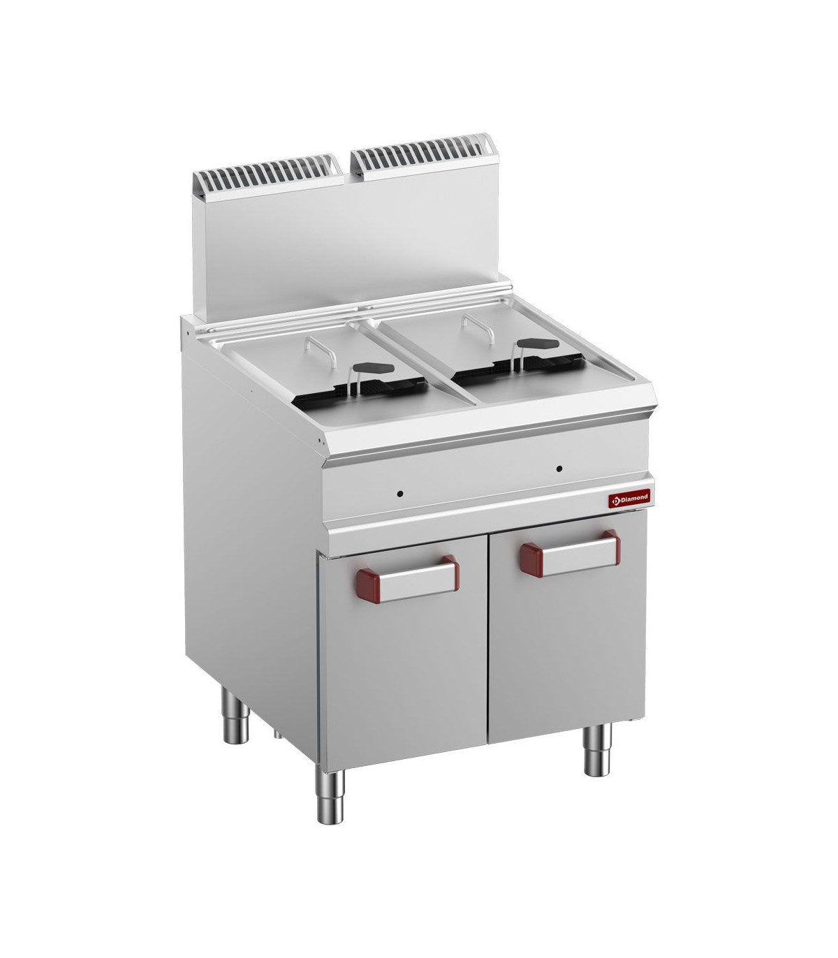 FRITEUSE GAZ 2 CUVES 14LT SUR ARMOIRE DIAMOND dans GAZ