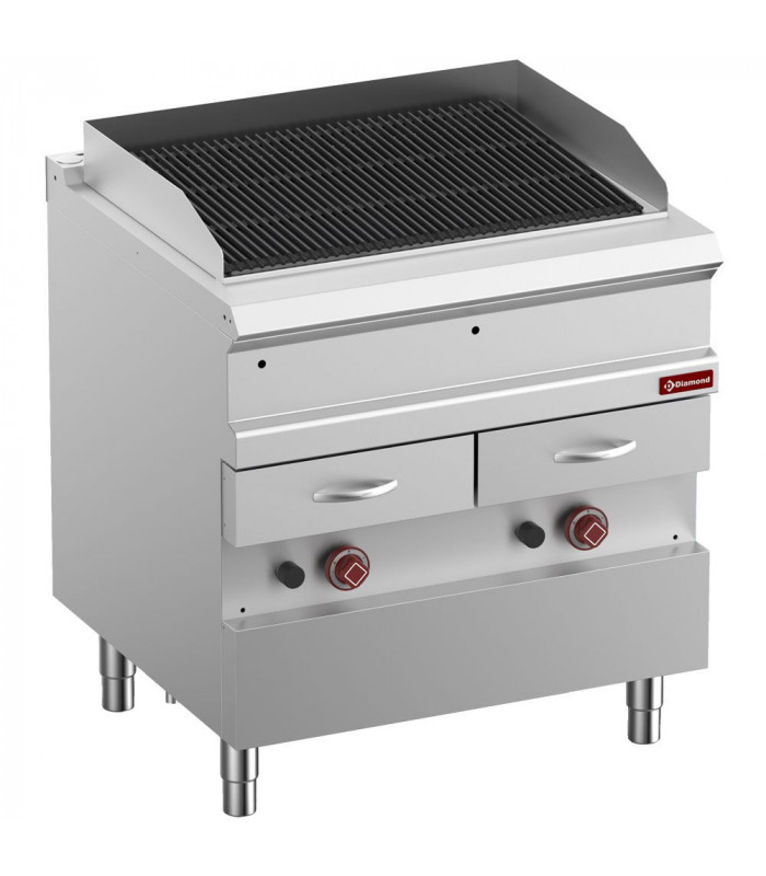 GRILL VAPEUR GAZ GRILLE EN FONTE DOUBLE FACE MODULE 1/1 DIAMOND dans GRILL VAPEUR