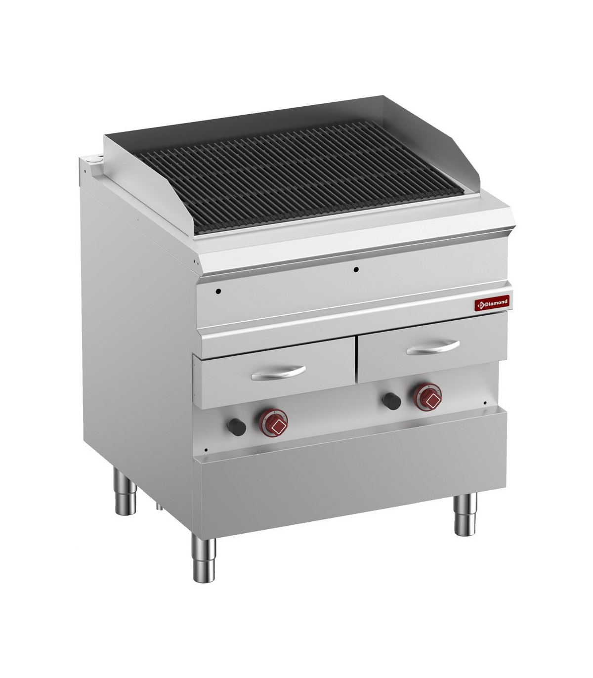 GRILL VAPEUR GAZ GRILLE EN FONTE DOUBLE FACE MODULE 1/1 DIAMOND dans GRILL VAPEUR