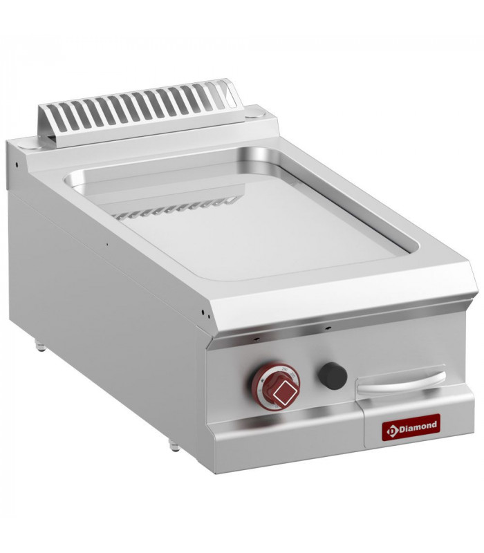 PLAQUE DE CUISSON GAZ LISSE CHROME DUR MODULE 1/2 -TOP- DIAMOND dans PLAQUE A SNACKER