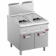 FRITEUSE GAZ 2 CUVE 18LT 2X18 KW SUR MEUBLE FERME OPTIMA 900 DIAMOND