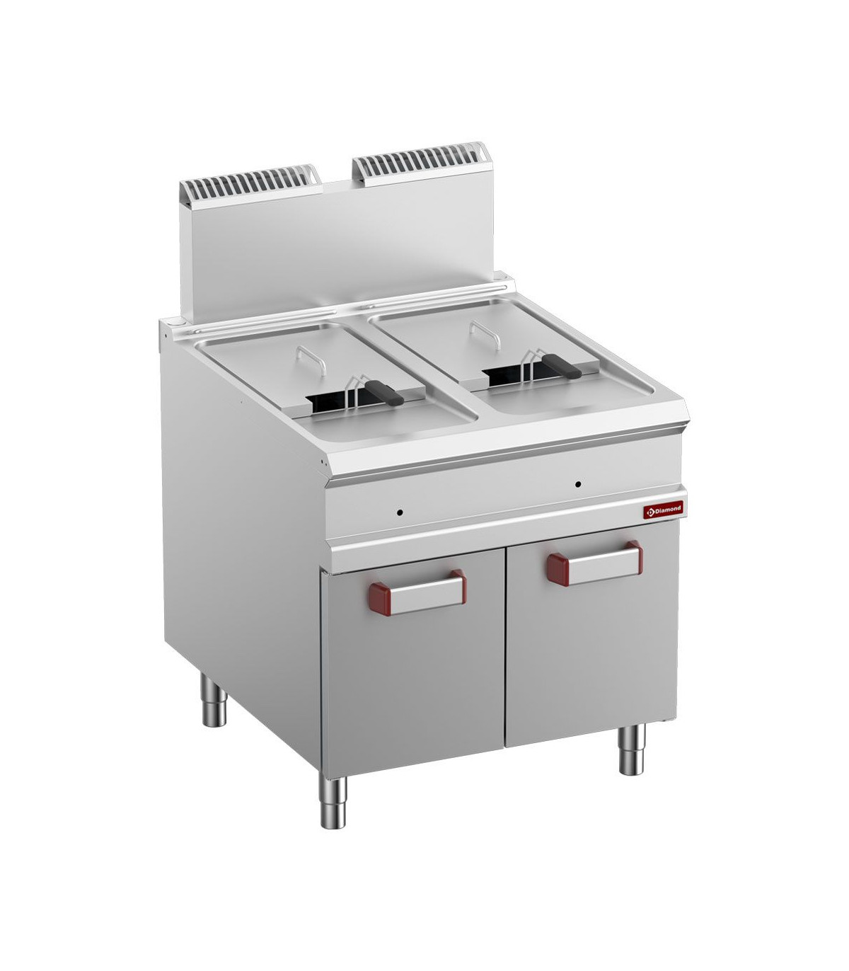 FRITEUSE GAZ 2 CUVE 18LT 2X18 KW SUR MEUBLE FERME OPTIMA 900 DIAMOND dans GAZ